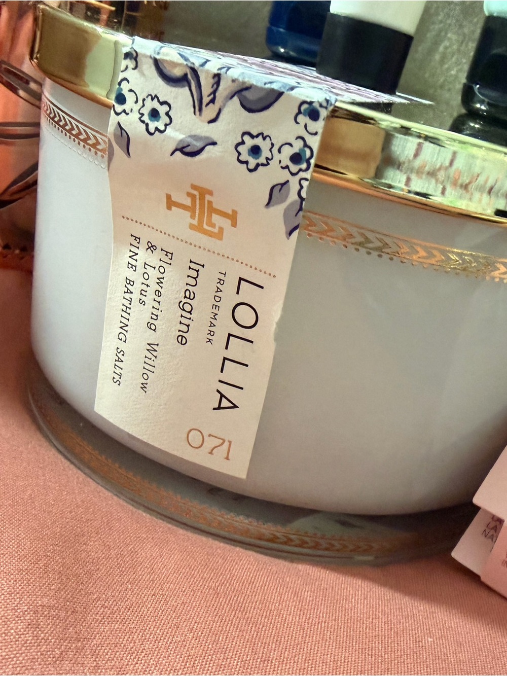 NWT-Bundle w/Lollia Bath Salts, Rose Gold Candle & Cosmetic Bags, Lotions, etc - Picture 5 of 8